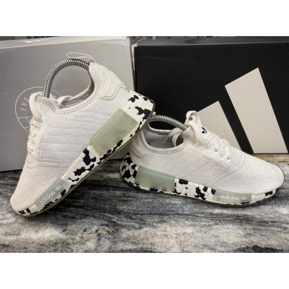 Adidas NMD R1 White Cow Print Midsole Men Sneaker Low Top Trainers GX9528